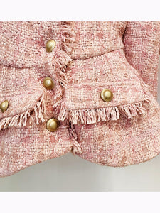 APPLE Tweed Blazer Shorts Set