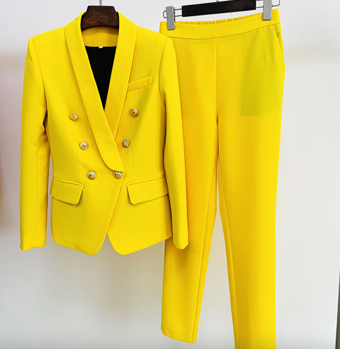 Selected Femme blazer and pants set in yellow  ASOS