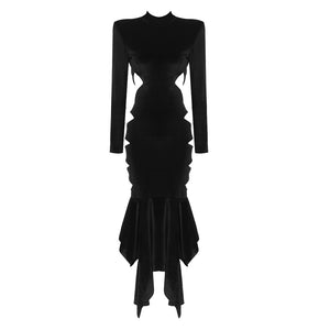 GROUNDSEL Velvet Cut Out Midi