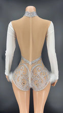 Load image into Gallery viewer, YVES Mesh Crystal Furr Playsuit
