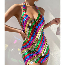 Load image into Gallery viewer, ENVISION Metallic Disk Dress
