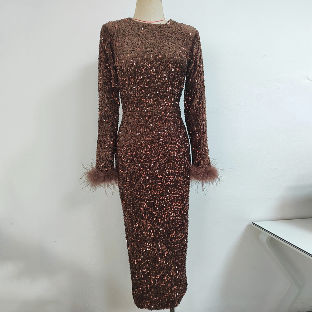 TAMARA Midi Sequin Dress