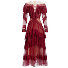 Load image into Gallery viewer, ALBIESBAL Lace Mesh Long Dress
