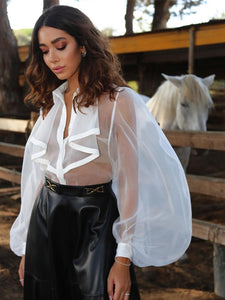 GRANDIDENTA Lantern Sleeve Top