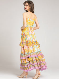 VITEX Cascading Floral Long Dress