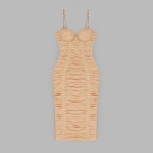 Load image into Gallery viewer, ALMOND Mesh Ruched Midi
