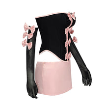 Load image into Gallery viewer, SASSA Bow Top Gloves Skirt Set
