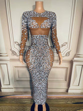 Load image into Gallery viewer, OMEGA Mesh Crystal Dress

