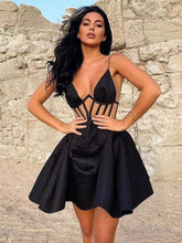 Load image into Gallery viewer, WILSONARIA Black Mini Dress
