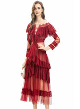 Load image into Gallery viewer, ALBIESBAL Lace Mesh Long Dress
