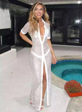 Load image into Gallery viewer, THYMUS Crystal Mesh Long Dress
