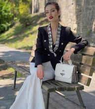 Load image into Gallery viewer, PORTEA Crystal Collar Blazer

