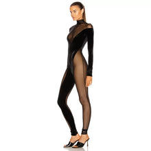 Load image into Gallery viewer, KALMIO Mesh Velvet Jumpsuit
