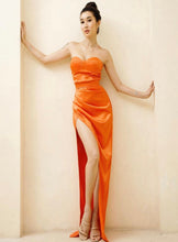 Load image into Gallery viewer, RAMONDA Long Slit Ankle Dress
