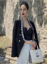 Load image into Gallery viewer, PORTEA Crystal Collar Blazer
