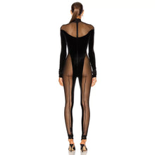 Load image into Gallery viewer, KALMIO Mesh Velvet Jumpsuit
