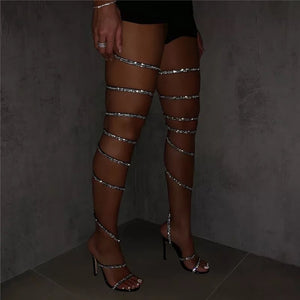 KOURTNEY Rhinestone Wrap Around Boots