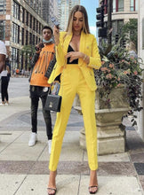 Load image into Gallery viewer, RUE Yellow Blazer Pants Set
