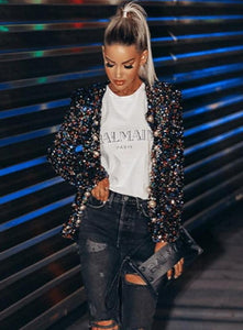 CALOPHYLLUM Pearl Button Sequined Jacket