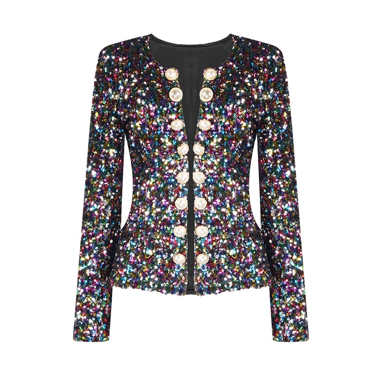 CALOPHYLLUM Pearl Button Sequined Jacket
