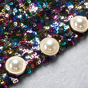 CALOPHYLLUM Pearl Button Sequined Jacket
