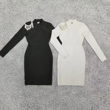 Load image into Gallery viewer, HUERÑA BLACK Tassel Crystal Dress
