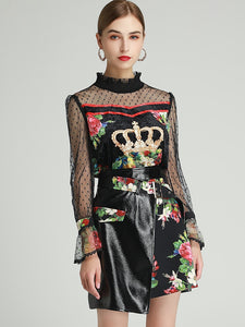 HOLCUS Top + PU Skirt