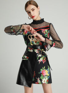 HOLCUS Top + PU Skirt