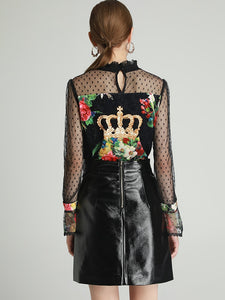 HOLCUS Top + PU Skirt