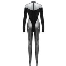 Load image into Gallery viewer, KALMIO Mesh Velvet Jumpsuit
