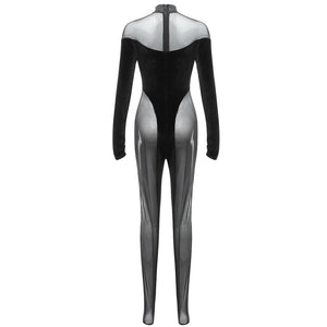 KALMIO Mesh Velvet Jumpsuit