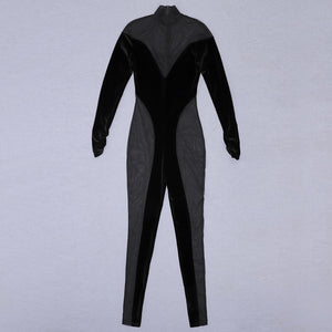 KALMIO Mesh Velvet Jumpsuit