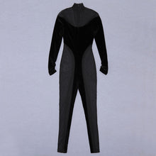Load image into Gallery viewer, KALMIO Mesh Velvet Jumpsuit
