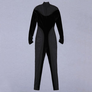 KALMIO Mesh Velvet Jumpsuit