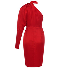 Load image into Gallery viewer, LOMANDRA One-Shoulder Satin Midi
