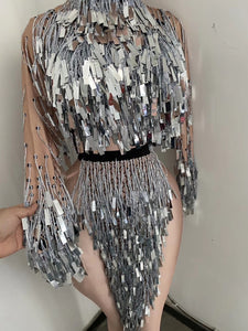 HEIDI KLUM tassel sequin set