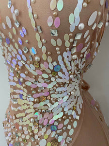 CINDY CRAWFORD mesh long dress