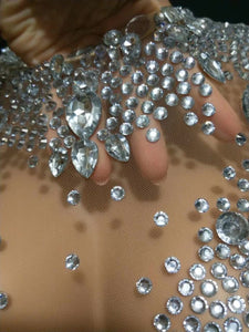 GISELE BÜNDCHEN long dress mesh crystal