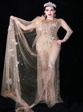 Load image into Gallery viewer, KENDALL JENNER Mesh Long Dress Cape
