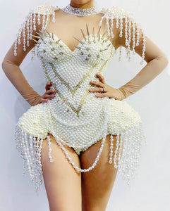 NAOMI CAMPBELL Pearl Bodysuit