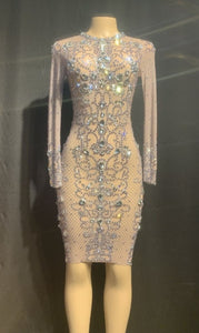 NINA AGDAL Crystal Longsleeve Mini