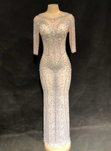 CHANEL IMAN crystal long dress