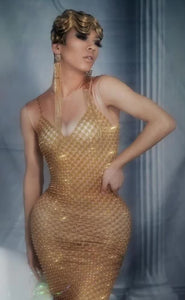 AMY SMART mesh glitter maxi