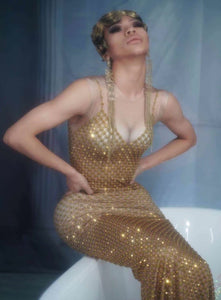 AMY SMART mesh glitter maxi