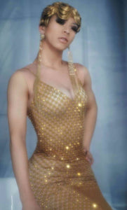 AMY SMART mesh glitter maxi