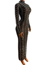 Load image into Gallery viewer, MONICA BELLUCI Mesh Crystal Long Dress
