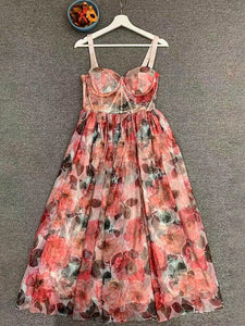 MANDEVILLA Mesh Floral Dress
