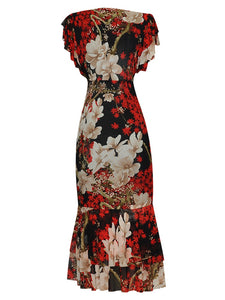 ORTHOPHY Ruffle Midi Dress