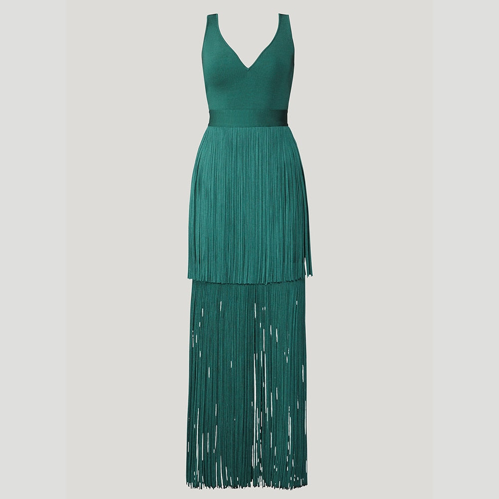 NERINE Tassel Bandage Maxi
