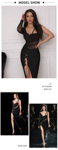 OCHAGAVIA Bandage Long Dress